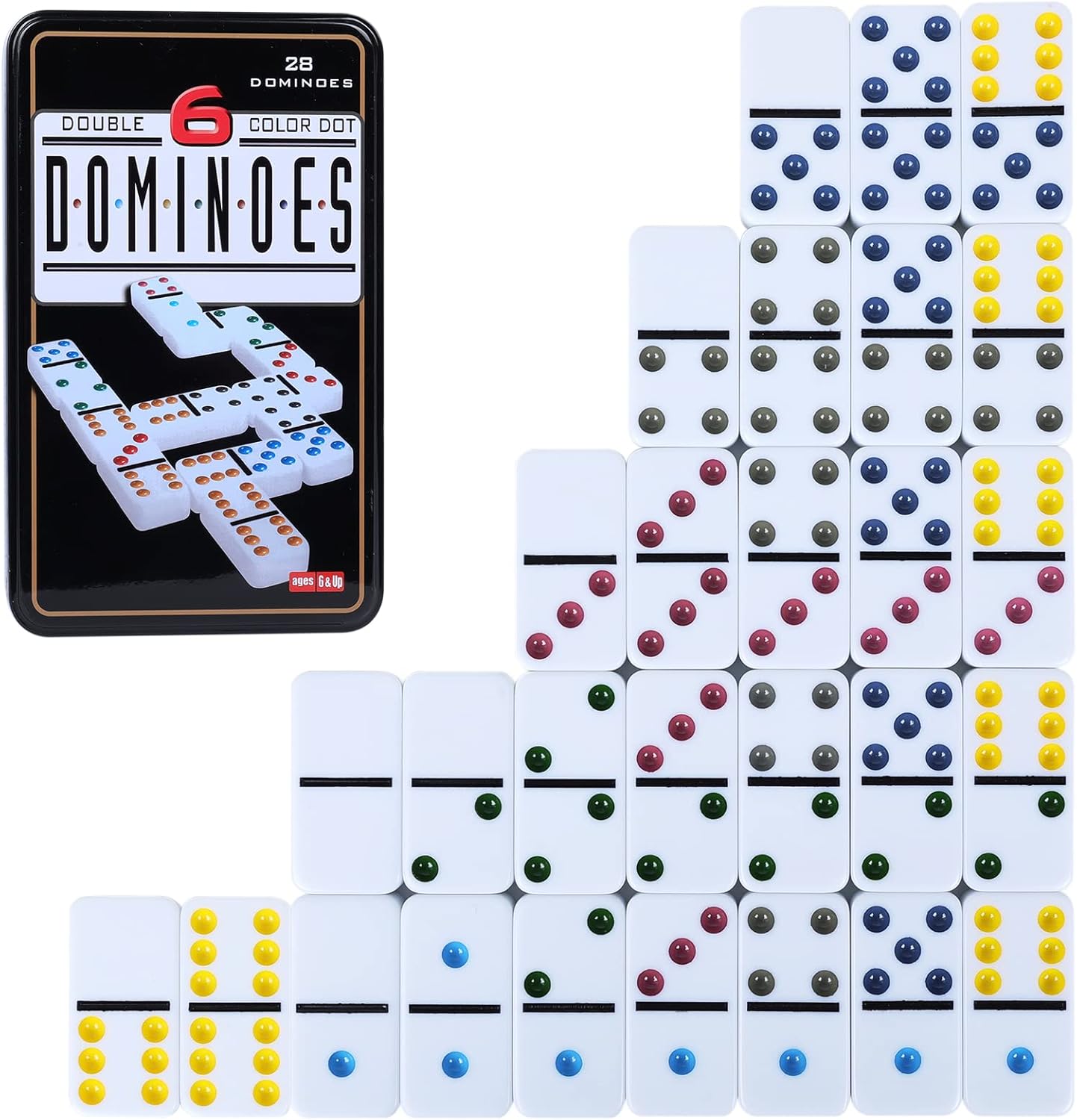 Double Six Dominoes Storage Tin
