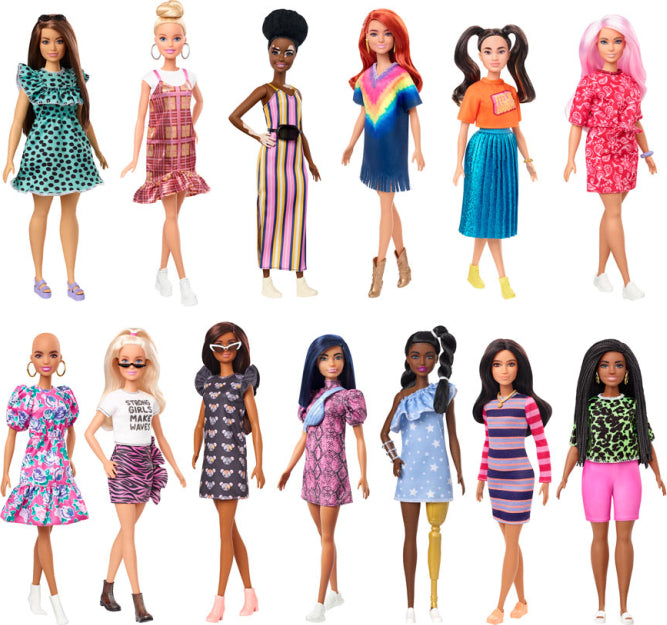 barbie fashionistas dresses Barbie w/ Pastel Pink Hair Wearing Strapless Rose Dress