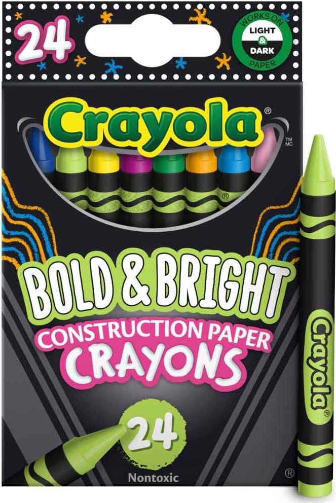 24 Count Bold and Bright Construction Paper Crayons