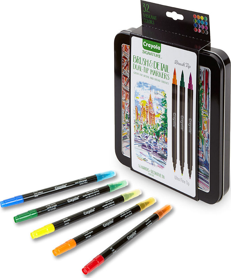 16 Count Signature Brush and Detail Dual-Tip Markers – Awesome