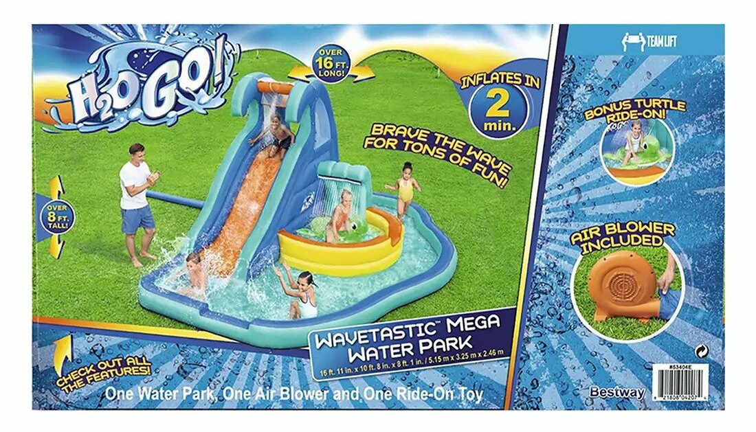 Water Park Walmart Pool Slides Banzai The Plunge, Inflatable