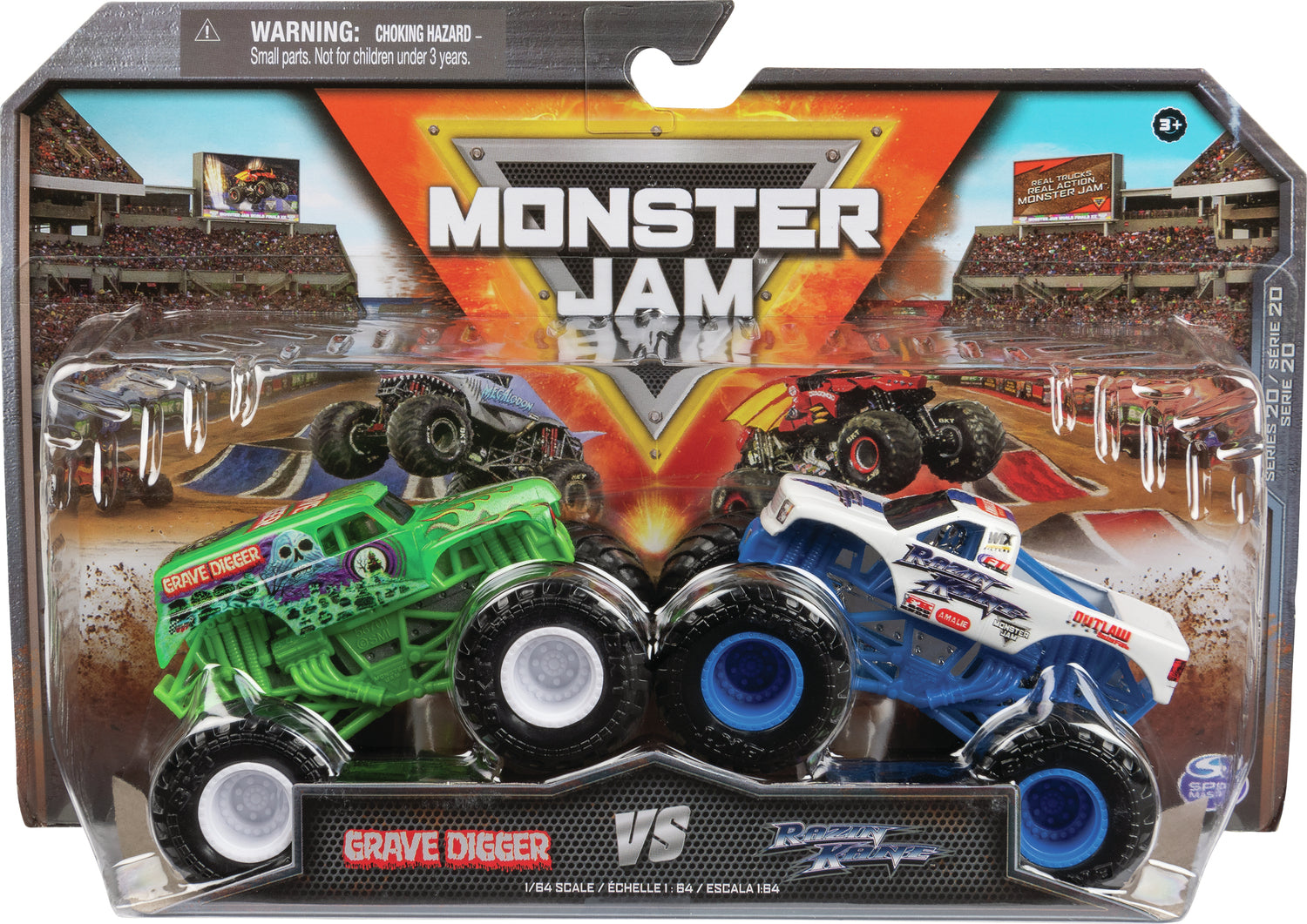 monsters toys Monster Jam Die-Cast 1:64 Scale Monster Truck-2-Pack