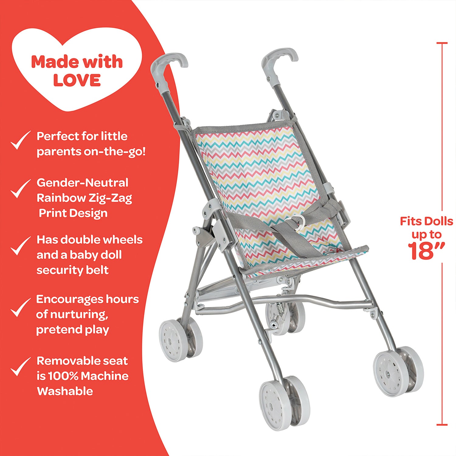 Adora Zig Zag Rainbow Umbrella Mini Doll Stroller – Awesome Toys