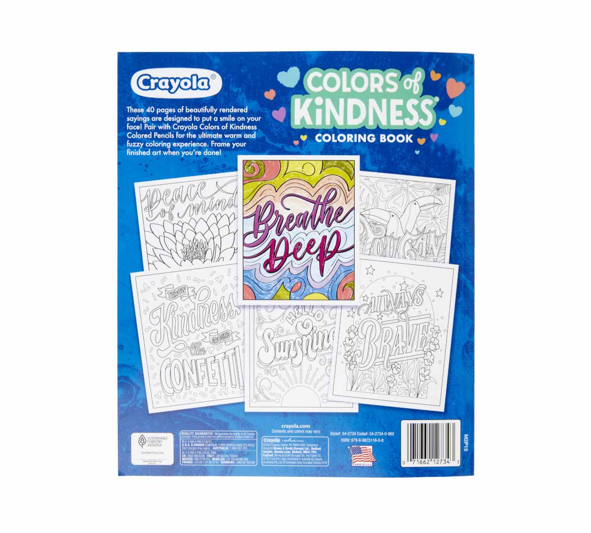40-Page Coloring Book, Colors of Kindness