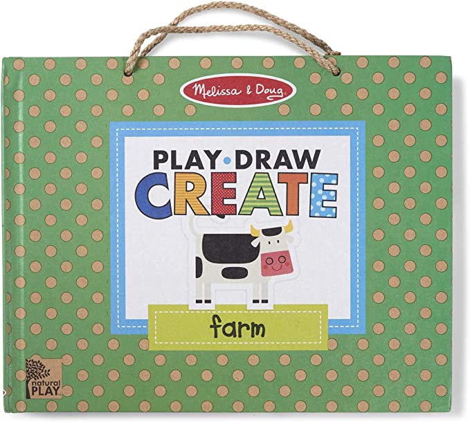 Natural Play: Play, Draw, Create Reusable Drawing & Magnet Kit - Farm