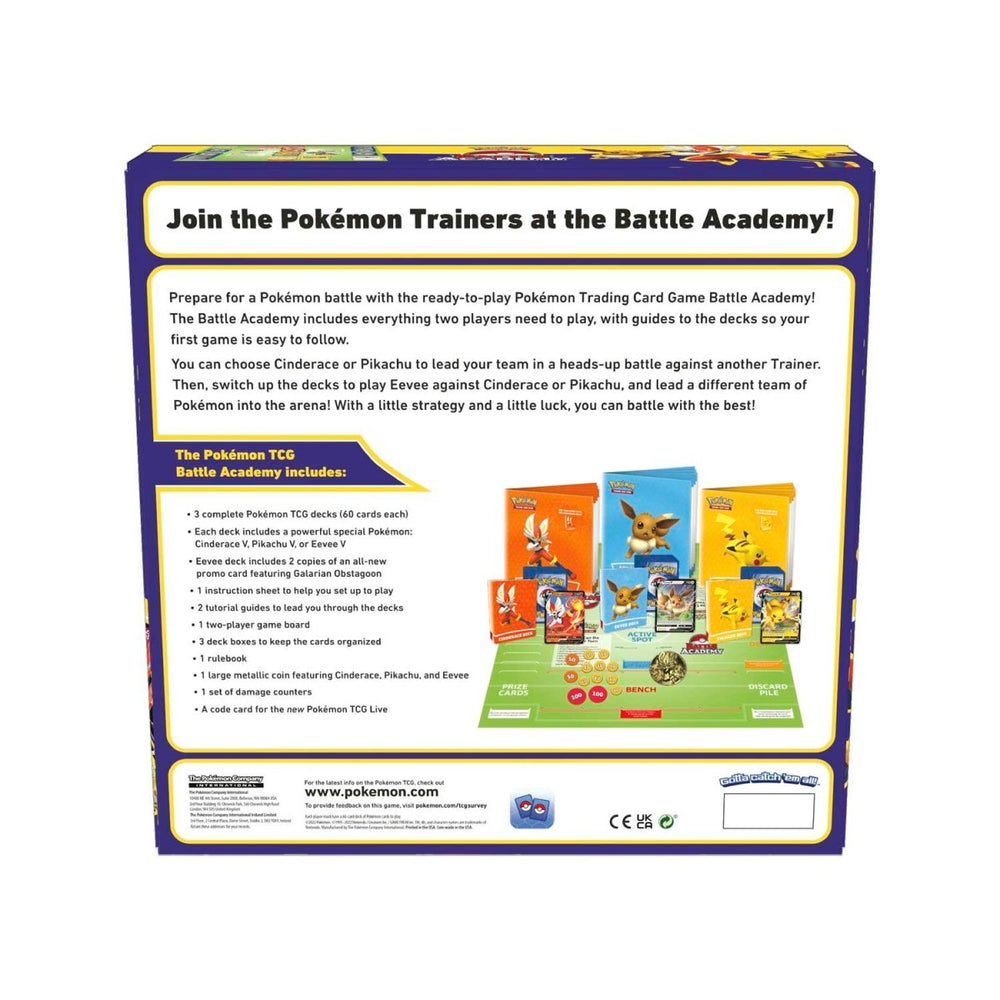 Pokémon Battle Academy 2022 Edition - Cinderace V, Pikachu V & Eevee V