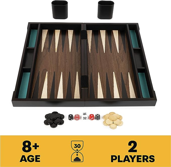 Cardinal Legacy Deluxe Wooden Backgammon