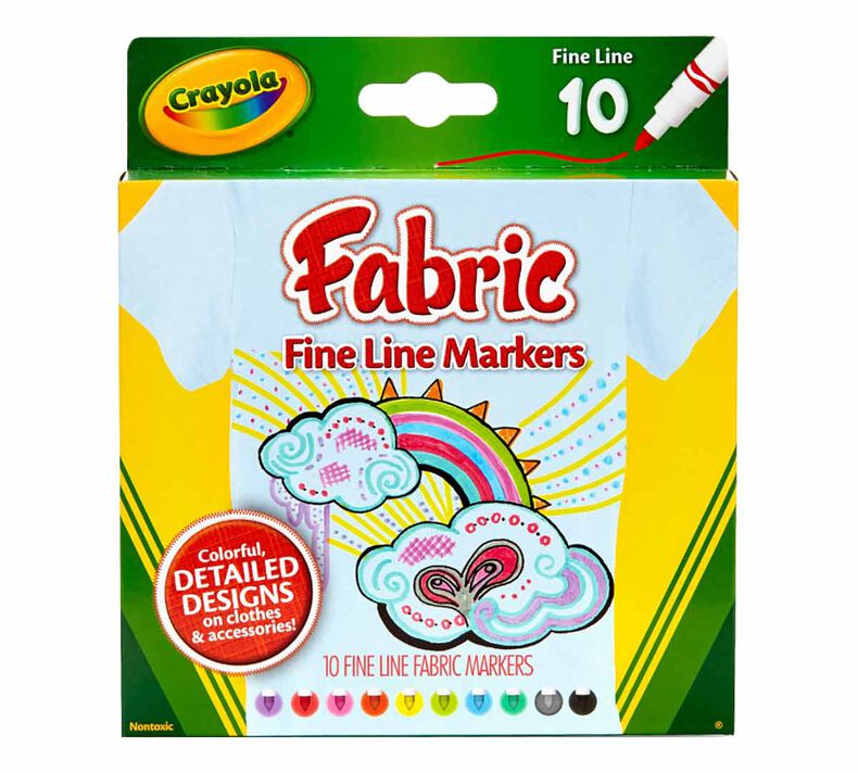 10 Pack Fine Line Fabric Markers