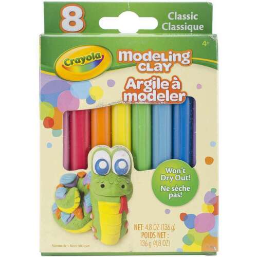 8 Pack Modeling Clay - Basic Assortment - Pink, Red, Orange, Yellow, Green, Light Blue, Dark Blue, Purple