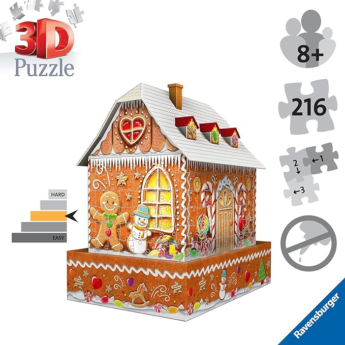 216pc 3D Gingerbread House Night Edition