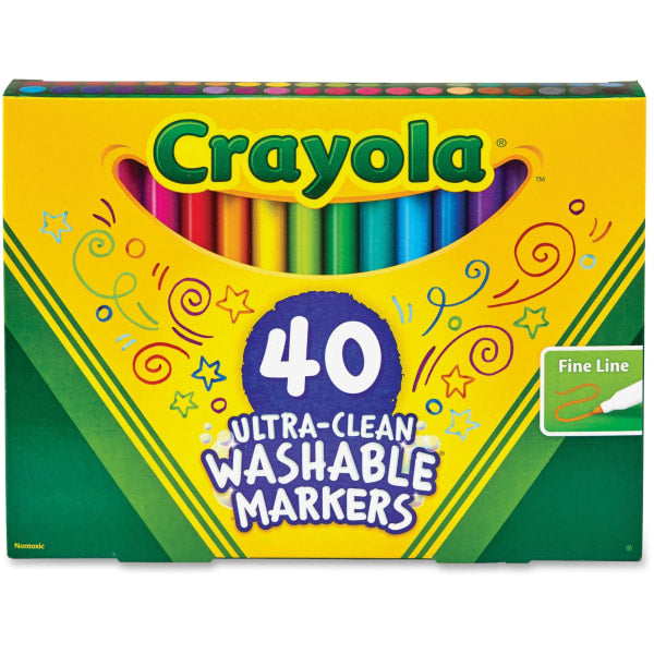 Markers Washable 40ct Fine Line