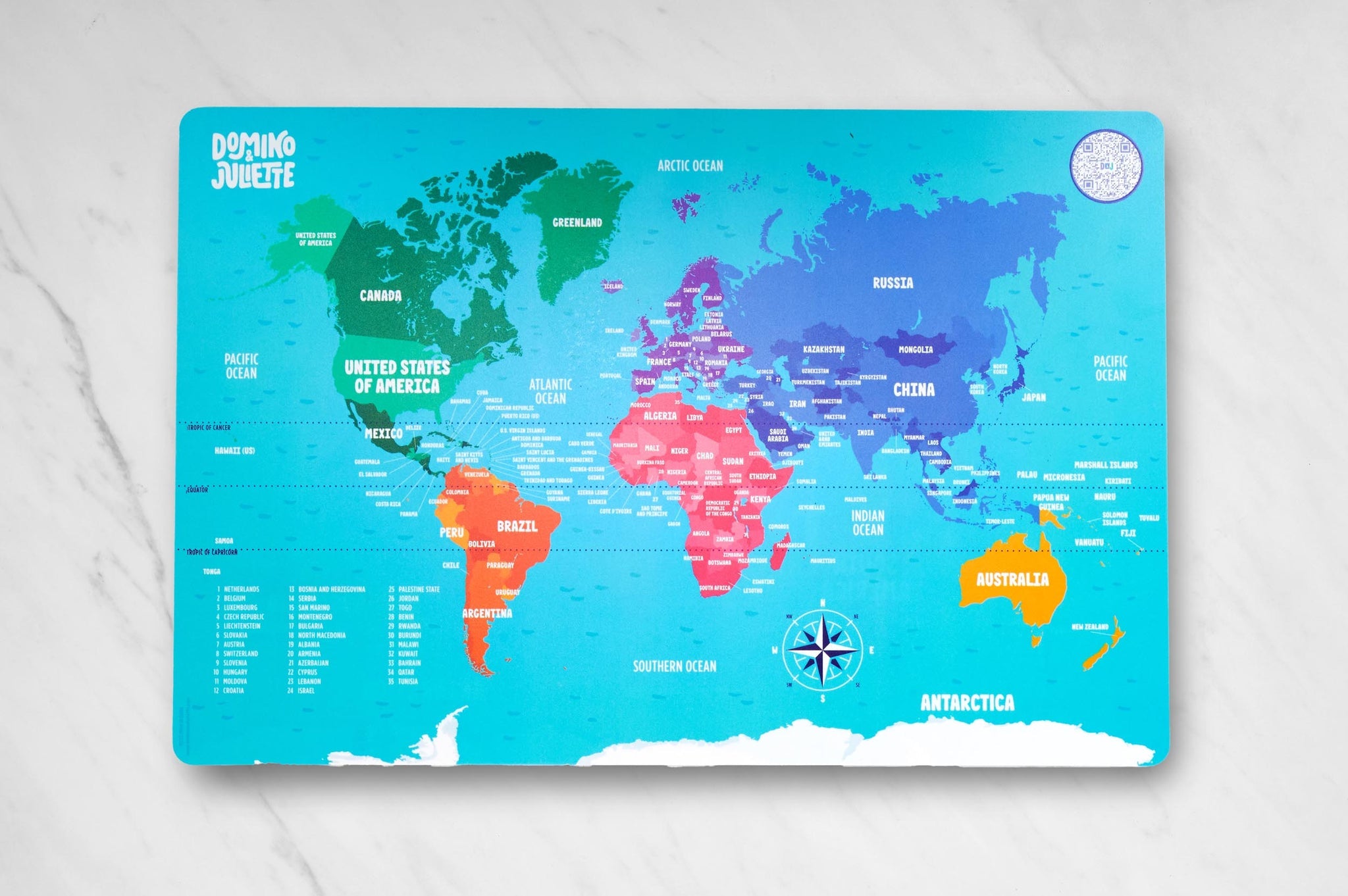World Geography Placemat