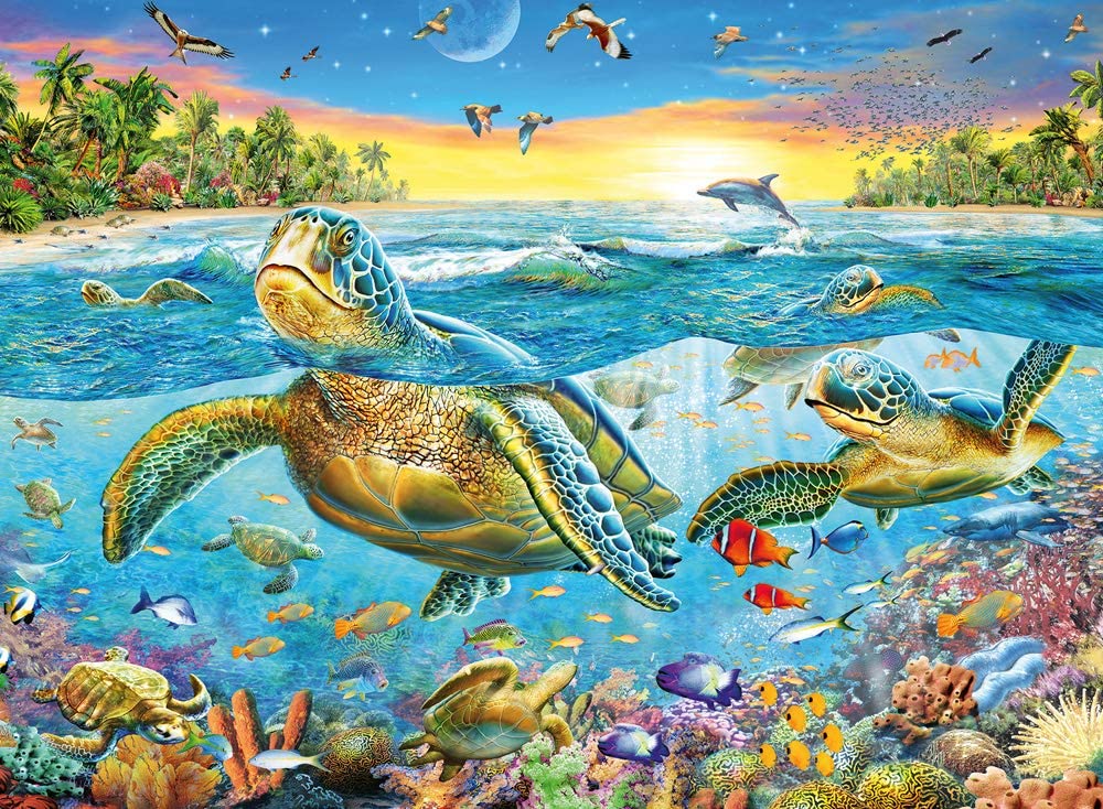 100 Pieces Puzzle Swim with Sea Turtles