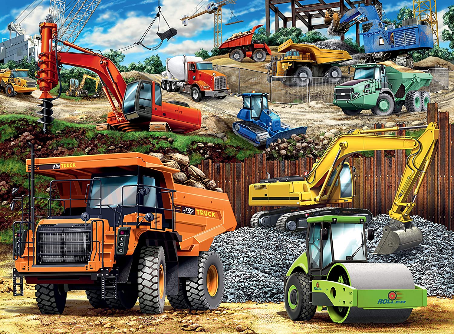 100 Pieces Puzzle Construction Vehicles