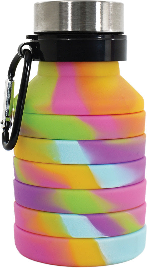 Tie Dye Silicone Collapsible Water Bottle