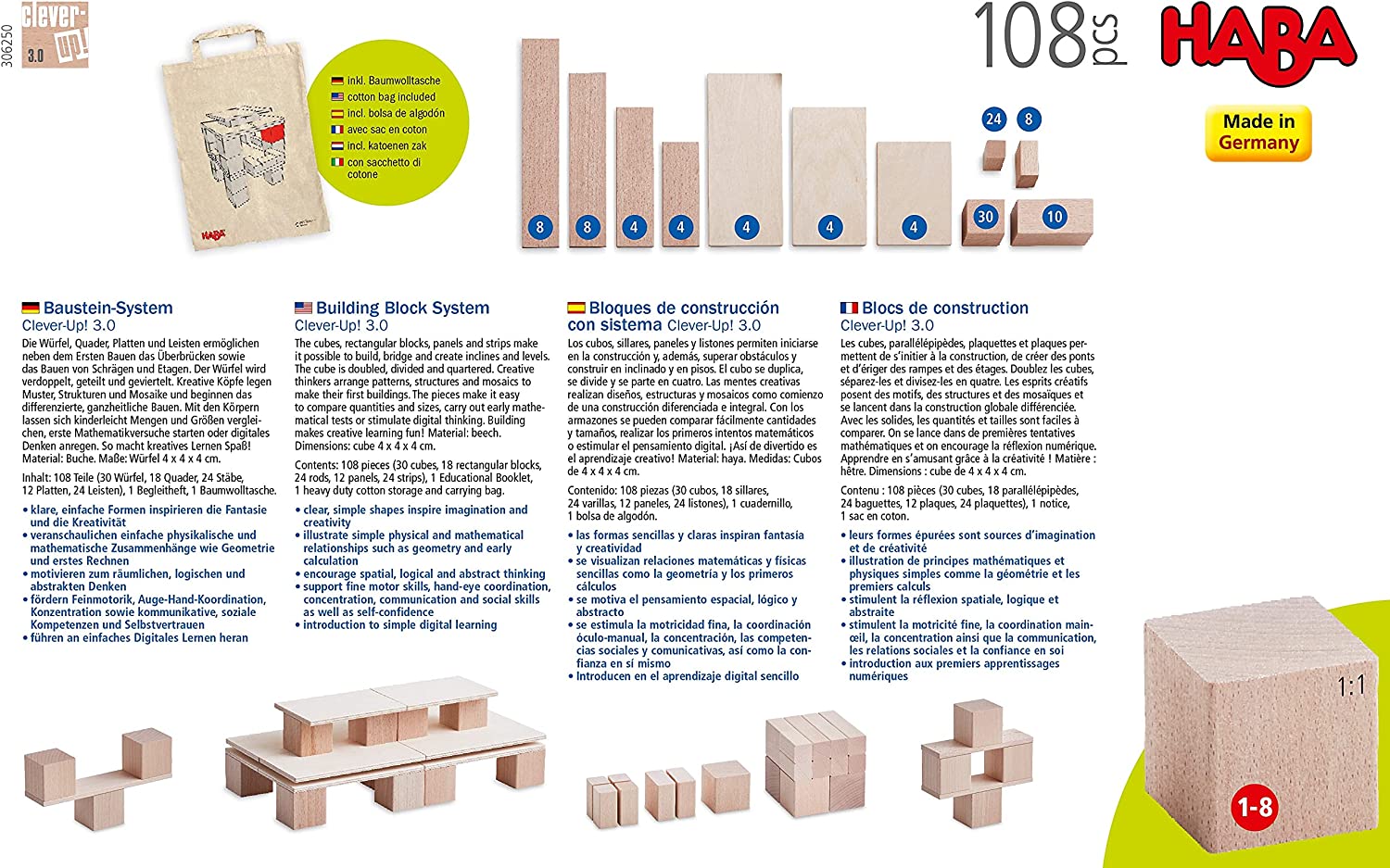 Clever-Up 3.0 Wooden Playing Block Set