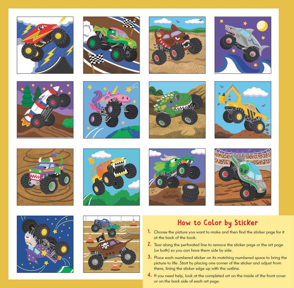 First Color-By-Sticker Monster Trucks