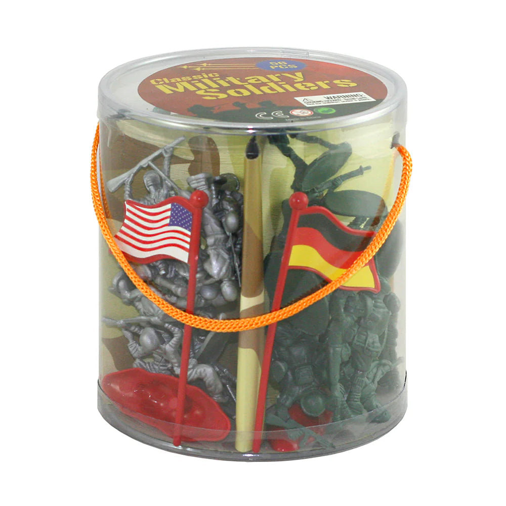 56Pc Military Figures Mini Carry Bucket