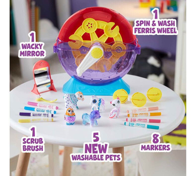 Scribble Scrubbie Pets Spin & Wash Carnival Playset