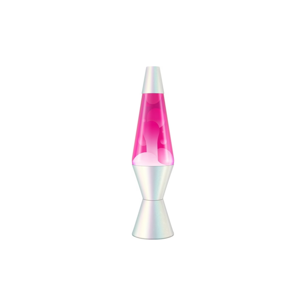 Lava Lamp 14.5" Opalescent White Pink