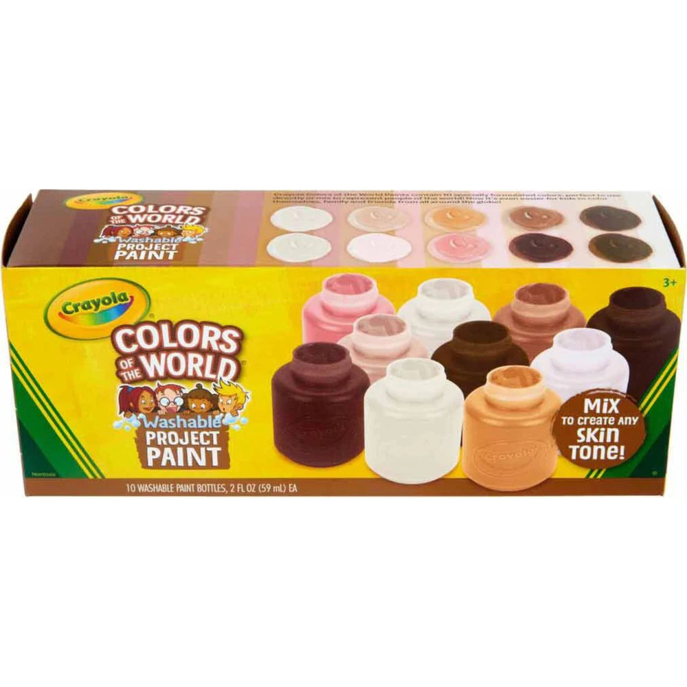 10 Ct Washable Paint, 2-oz. Bottles, Colors of the World