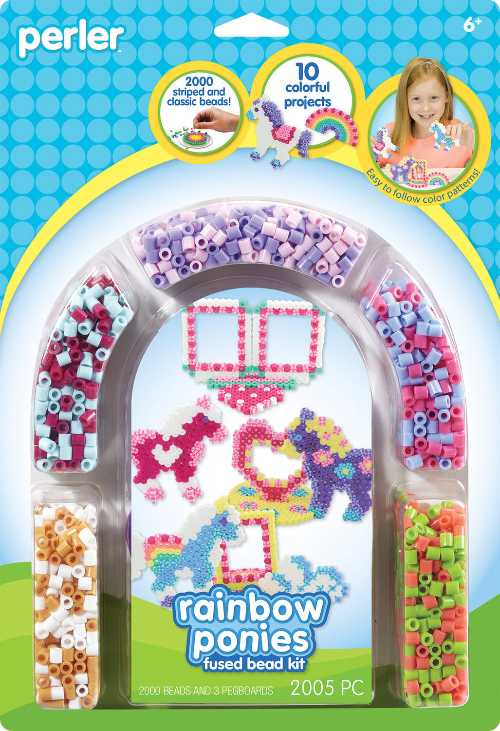 Perler Arch Blister - Rainbow Ponies