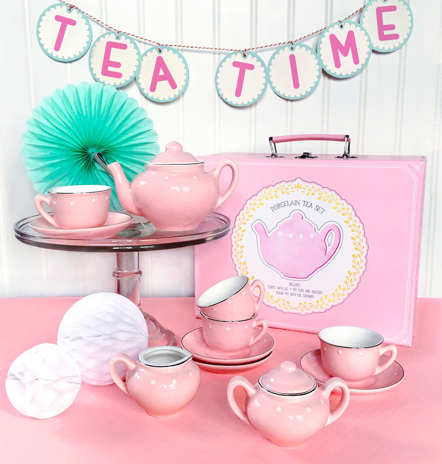 Porcelain Tea Set- Pink