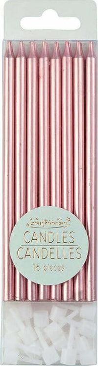 Tall Party Candles - Metallic Pink