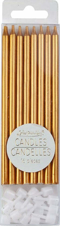 Tall Party Candles - Metallic Copper