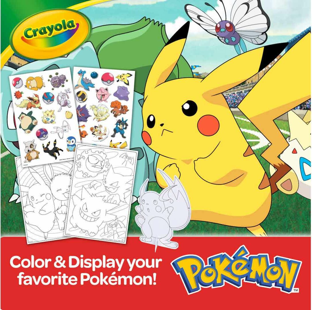 CRAYOLA - Album de Coloriage Pokémon avec Stickers, 32 Pages Amusantes et 4 Feuilles d'Autocollants, Activité Créative pour les Enfants à Partir de 3 Ans, 04-2740G CRAYOLA - Album de Coloriage Pokémon avec Stickers, 32 Pages Amusantes et 4 Feuilles d'Autocollants, Activité Créative pour les Enfants à Partir de 3 Ans, 04-2740G