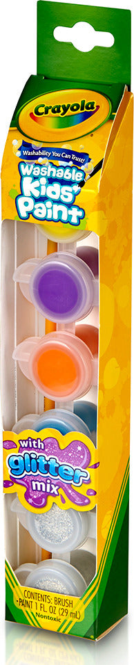 6 Ct Washable Kids' Paint Pots, Glitter Effects
