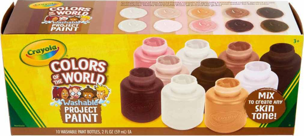 10 Ct Washable Paint, 2-oz. Bottles, Colors of the World
