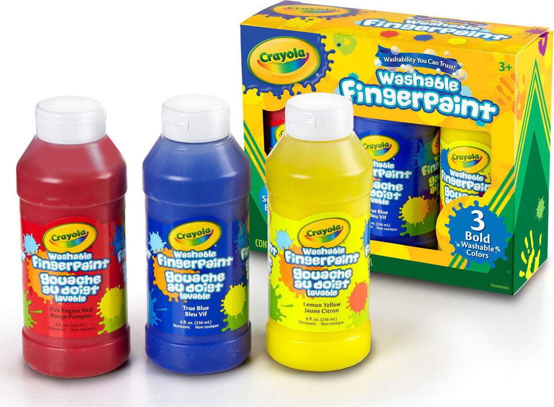 3 Ct 8-oz. Washable Fingerpaint, Bold Colors