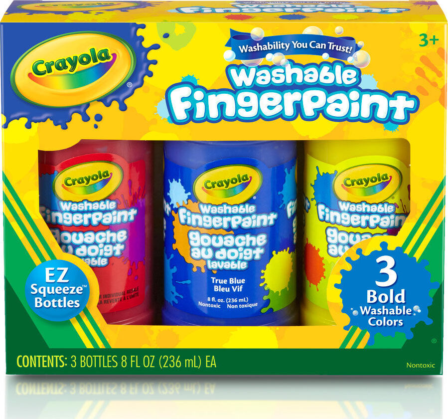 3 Ct 8-oz. Washable Fingerpaint, Bold Colors