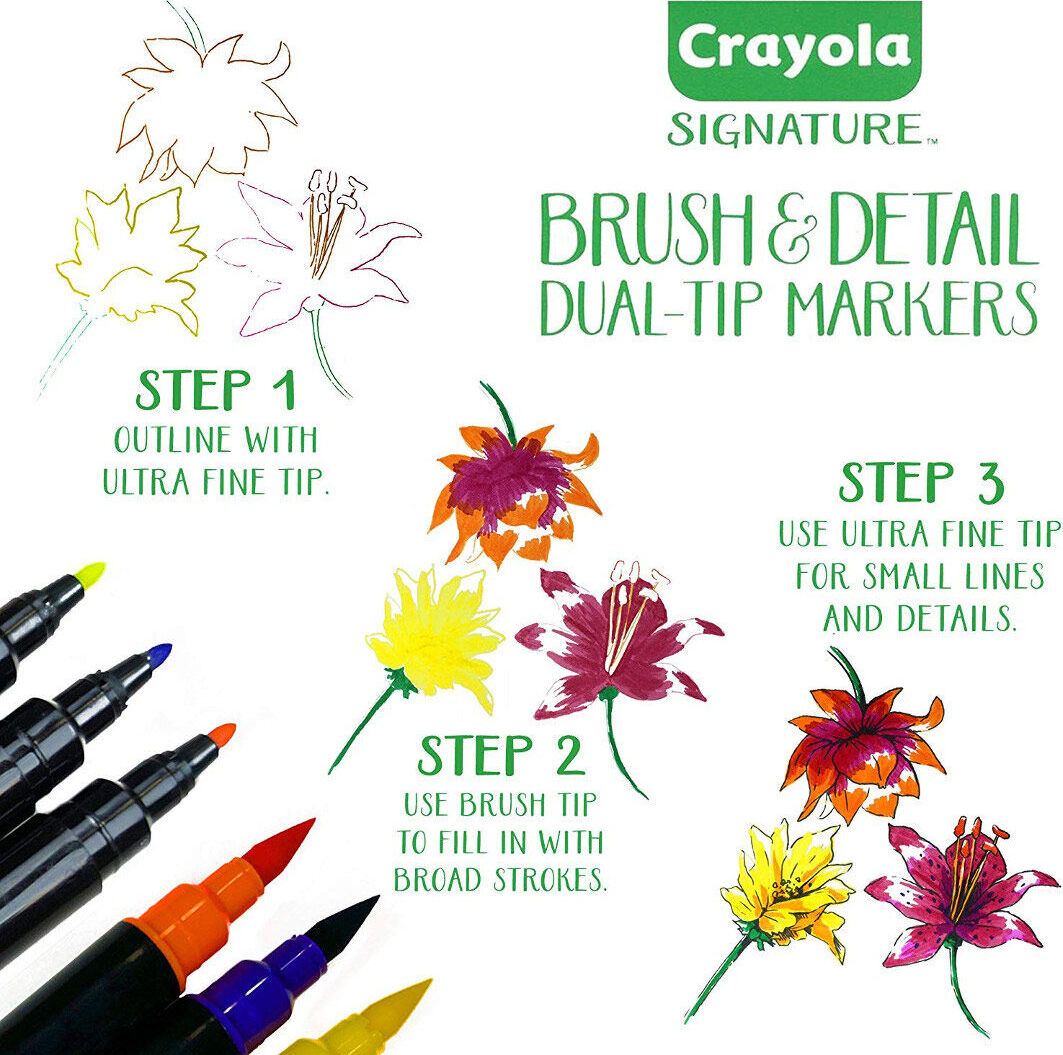 16 Count Signature Brush and Detail Dual-Tip Markers