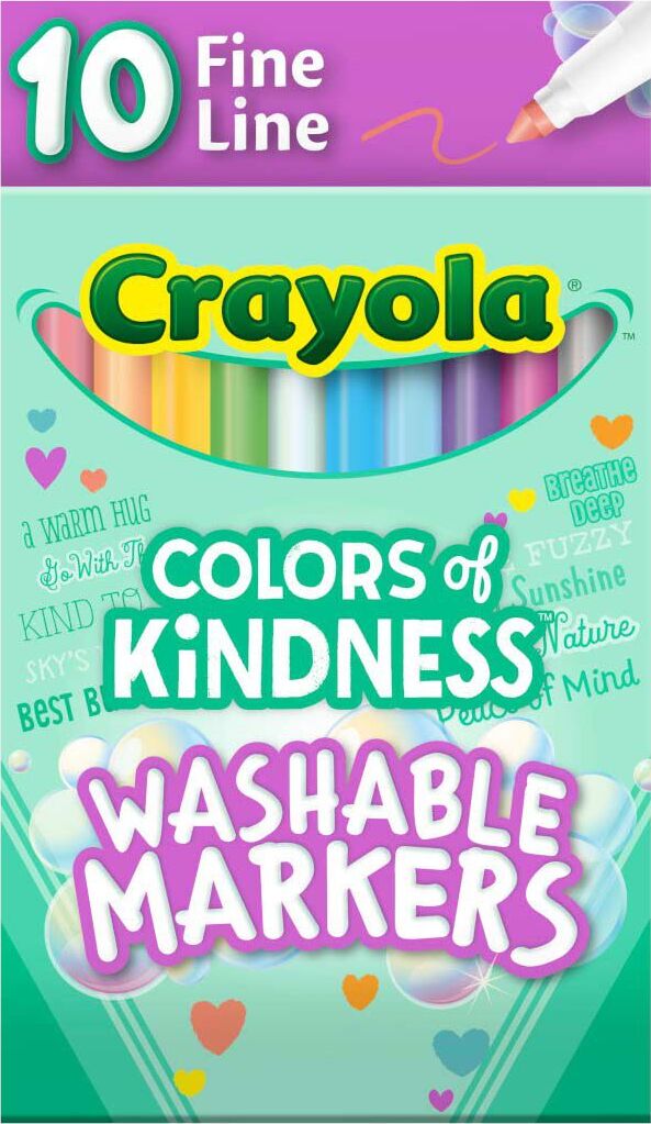 10 Ct Washable Colors of Kindness Markers, Fine Line