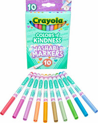 10 Ct Washable Colors of Kindness Markers, Fine Line