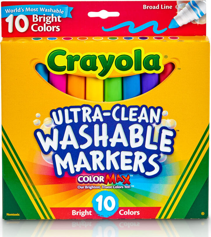 10 Count Ultra-Clean Washable Bright - Broad Line - Color Max Markers