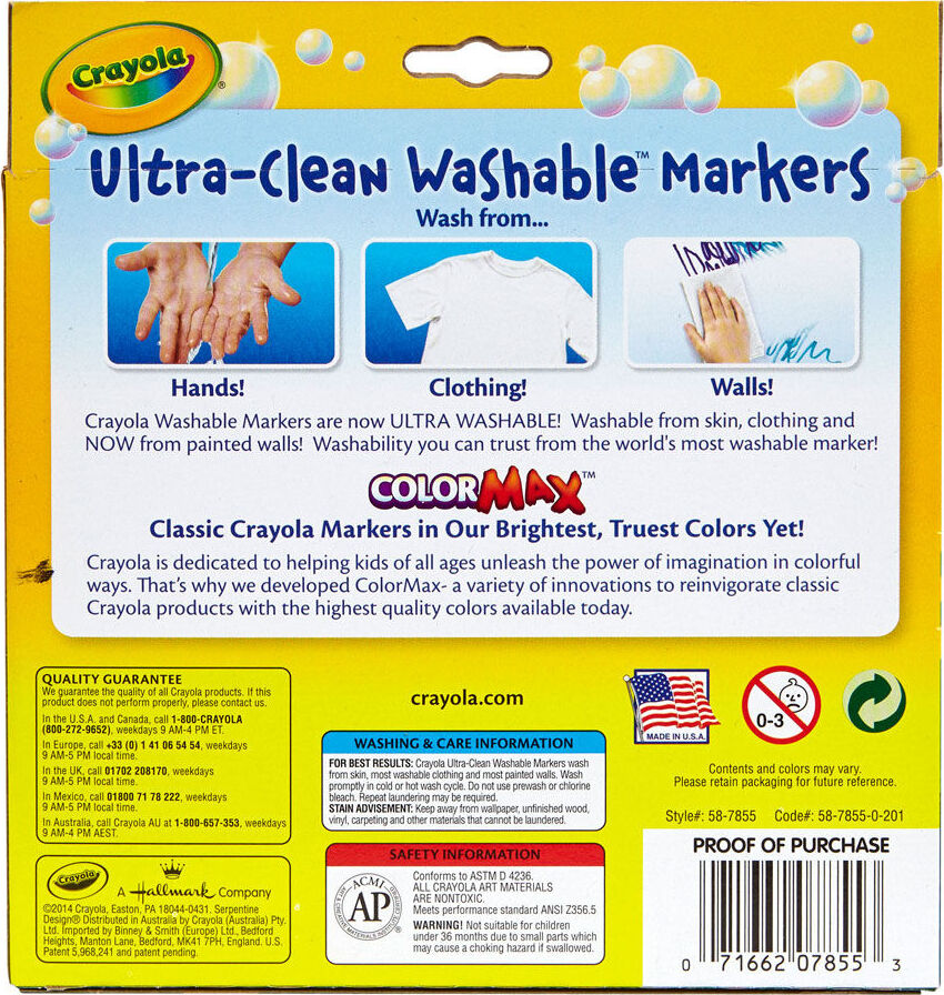 10 Count Ultra-Clean Washable Bright - Broad Line - Color Max Markers