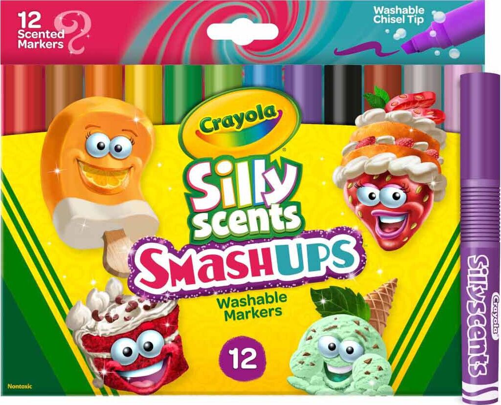 12 Ct Silly Scents Smash Ups, Wedge Tip Scented Washable Markers