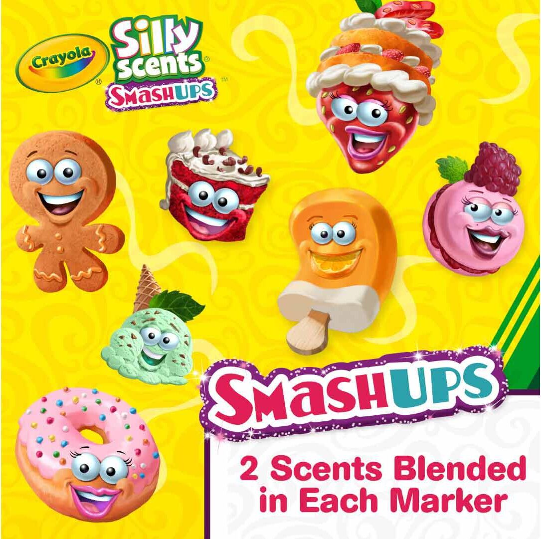 12 Ct Silly Scents Smash Ups, Wedge Tip Scented Washable