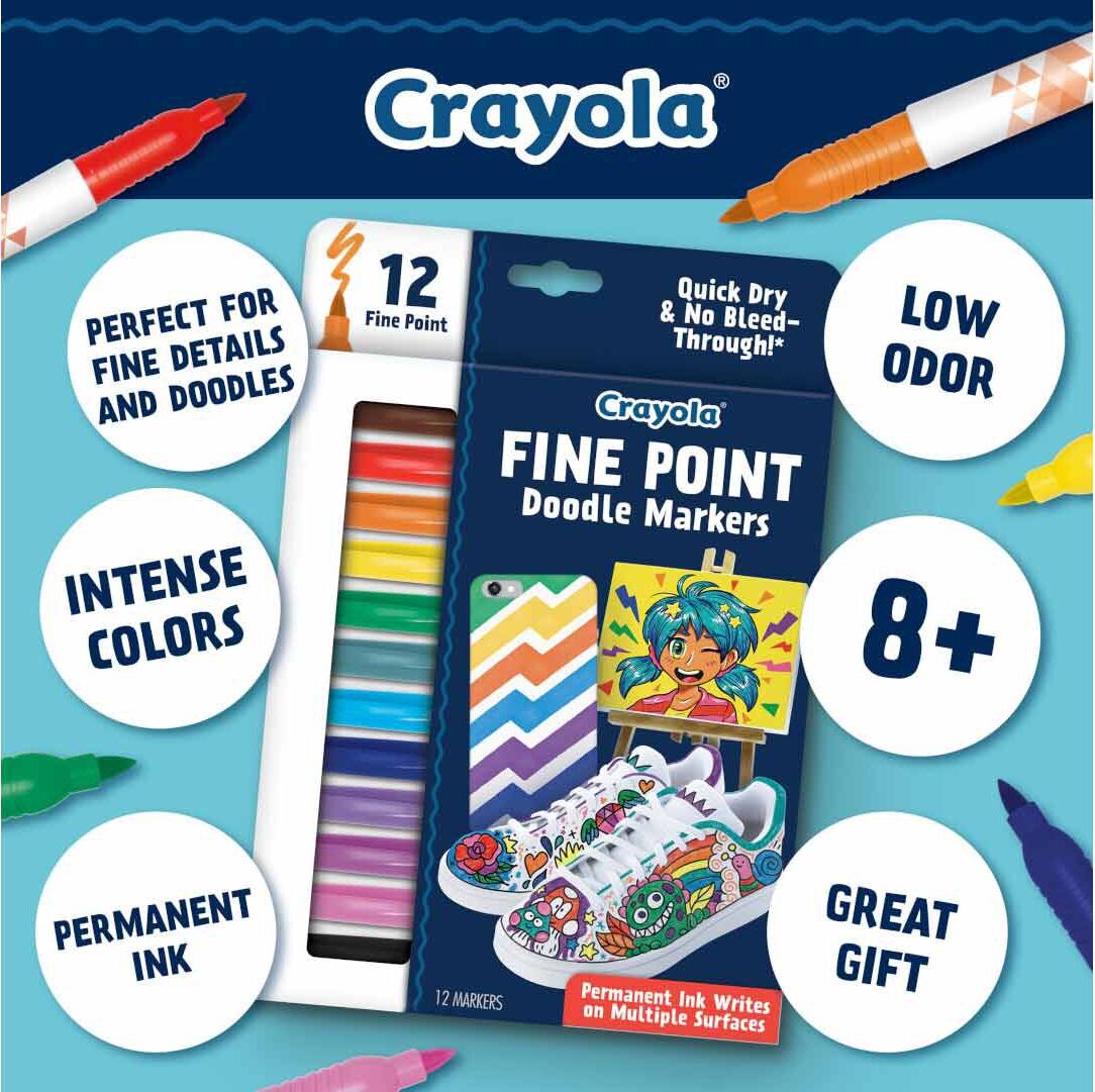 12 Ct Fine Point Doodle Markers