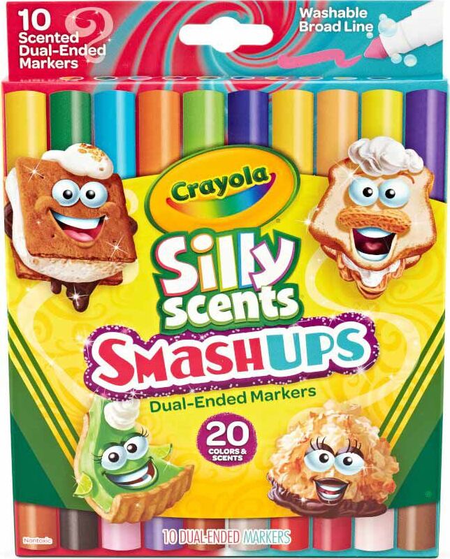 10 Ct Silly Scents Smash Ups, Broad LIne Dual-Ended Washable Markers