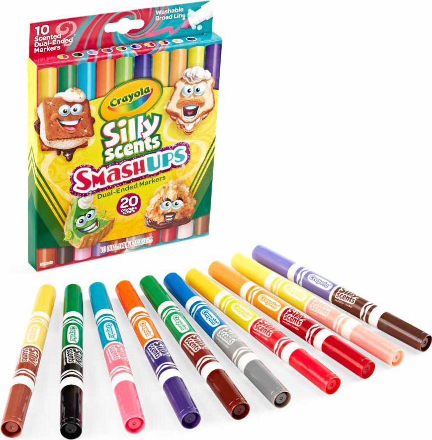 10 Ct Silly Scents Smash Ups, Broad LIne Dual-Ended Washable Markers