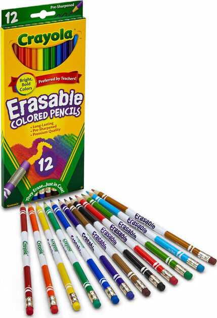 12 Pack Erasable Colored Pencils