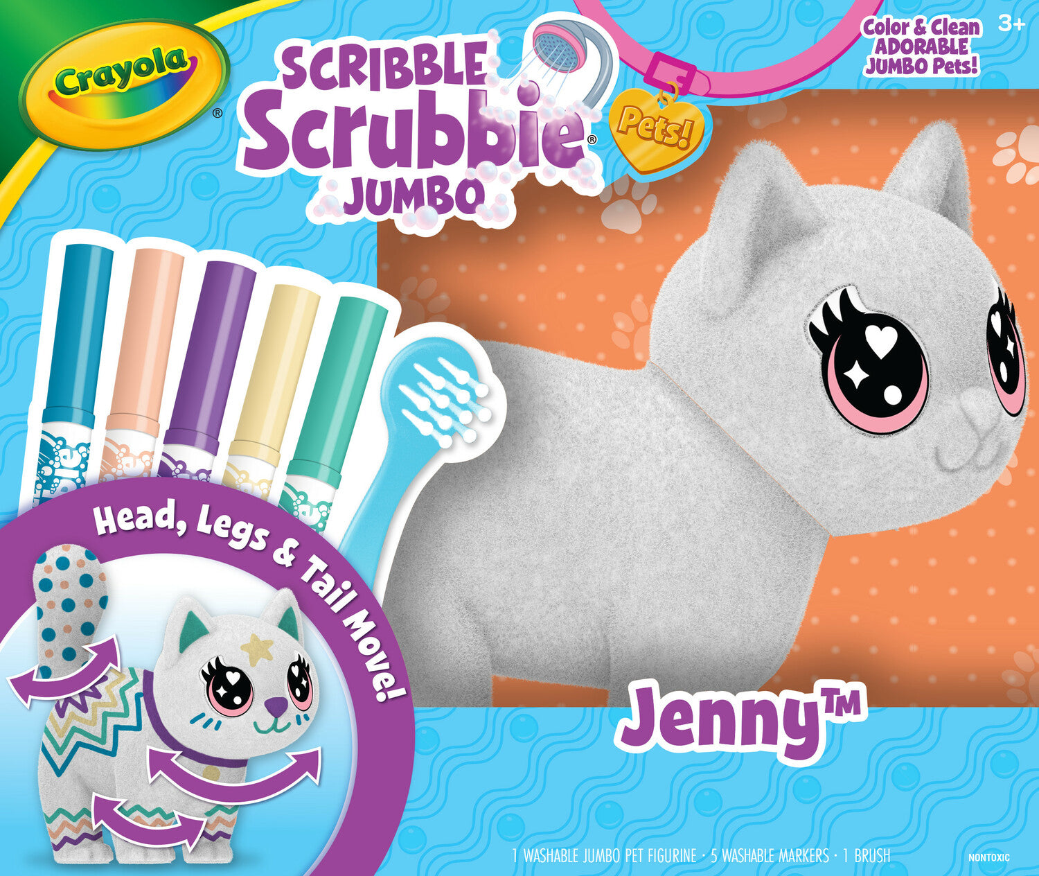 Scribble Scrubbie Poseable Jumbo Cat