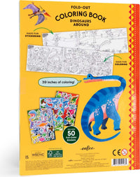 Dinosaurs Abound (fold-out coloring book with stickers)