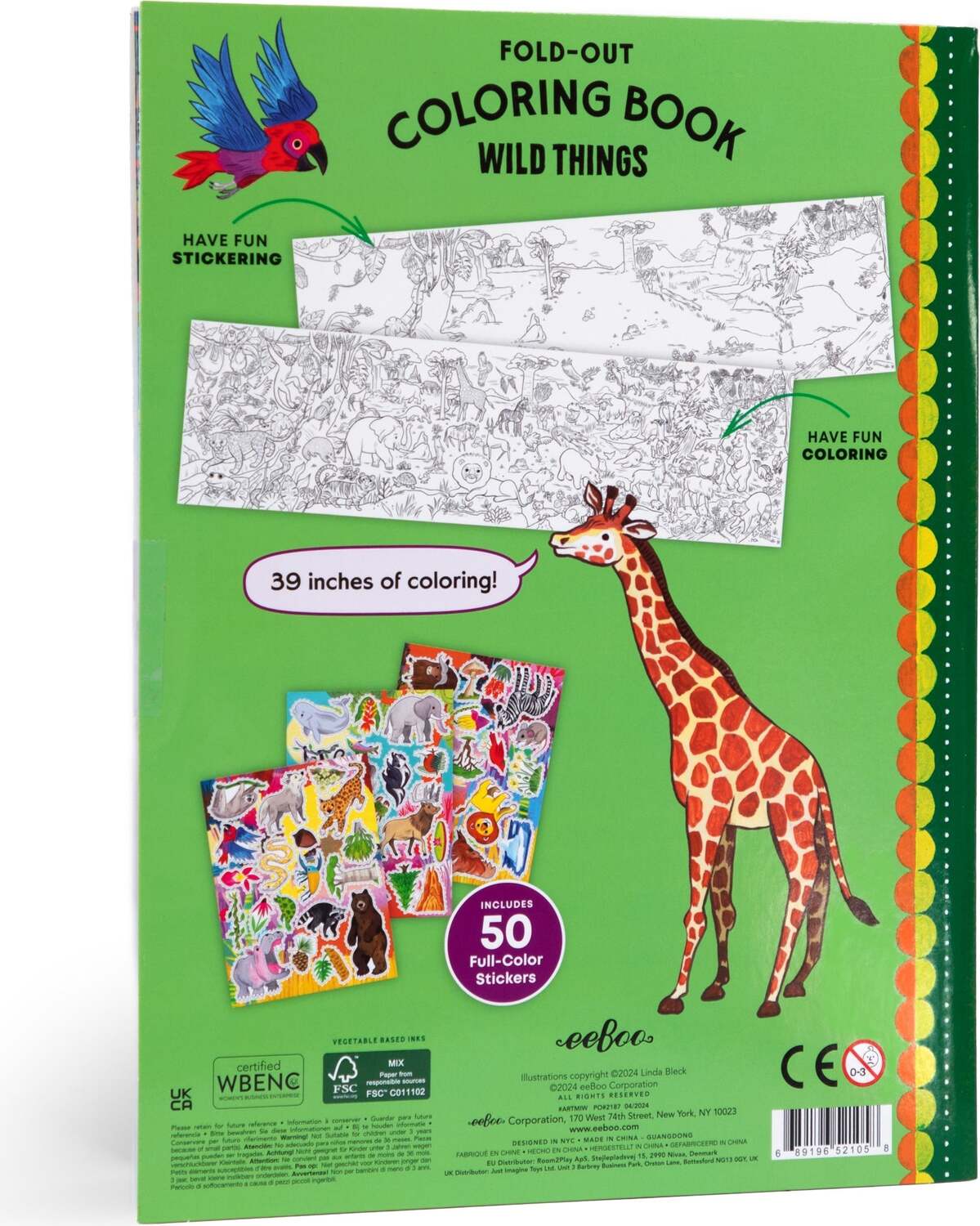 Wild Things (fold-out coloring book with stickers)