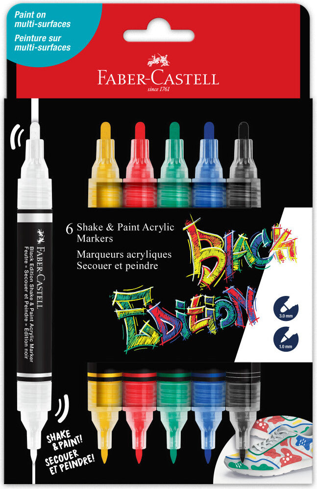 Black Edition Shake & Paint Markers - 6ct Classic