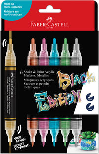 Black Edition Shake & Paint Markers - 6ct Metallic